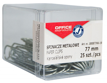 SPINACZE METALOWE OFFICE PRODUCTS, 77MM, W PUDEŁKU 25SZT