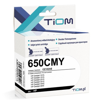 Tusz Tiom do HP 650CMY CZ102AE DeskJet 1015 4645 kolorowy