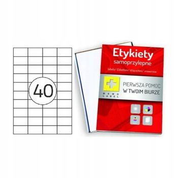 ETYKIETY SAMOPRZYLEPNE 52,5x29,7mm 100 ARKUSZY A4, MEMO