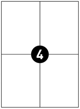 ETYKIETY KAL-PACK SAMOPRZYLEPNE 105X148mm, 100 ARKUSZY A4, 400 ETYKIET