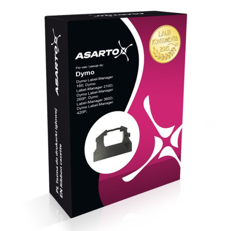 Taśma Asarto do DYMO S0720580 LM160, 500TS, czarny/żółty