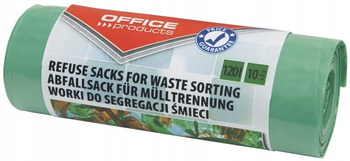 WORKI NA ŚMIECI OFFICE 120L 10SZT ZIELONE