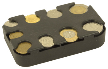 Kasetka na bilon do segregacji monet czarna kieszonkowy portfel na pieniądze bilonówka