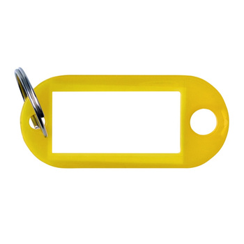 BRELOK DO KLUCZY, ZAWIESZKI DO KLUCZY Q-CONNECT, 50X22MM, 100SZT., ŻÓŁTE