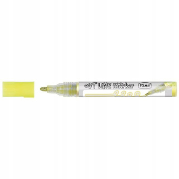 MARKER TOMA PERMANENTNY SREBRNY Z KONTUREM ŻÓŁTYM