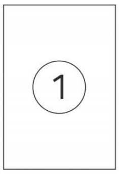 ETYKIETY KAL-PACK SAMOPRZYLEPNE 210X297mm, 100 ARKUSZY A4, 100 ETYKIET