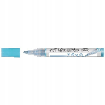 MARKER TOMA PERMANENTNY SREBRNY Z KONTUREM JASNONIEBIESKIM