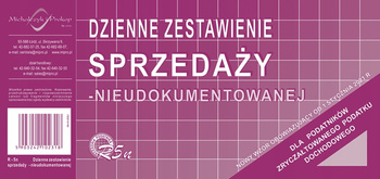 DRUK DZIENNE ZESTAWIENIE SPRZEDAŻY NIEUDOKUMENTOWANEJ DLA RYCZAŁTU