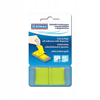 ZAKŁADKI INDEKSUJĄCE DONAU, PP, 25X45MMX50 ŻÓŁTE