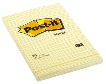 KARTECZKI SAMOPRZYLEPNE POST-IT W KRATKĘ 102X152MM, 100 KARTEK
