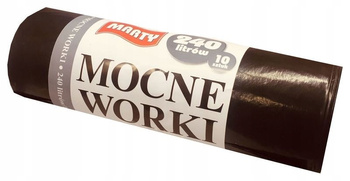 WORKI NA ŚMIECI MOCNE 240L 10SZT MARTY CZARNE