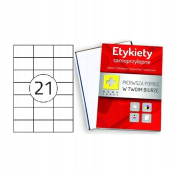 Etykiety samoprzylepne 70×42,3 mm 100 arkuszy A4 MEMO do drukarek i organizacji biurowej