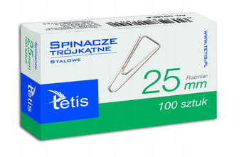 SPINACZE TETIS TRÓJKĄTNE 25MM, SREBRNE, 100 SZT.