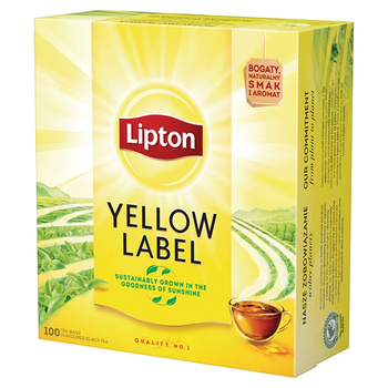 Herbata ekspresowa LIPTON czarna, Yellow Label, 100 torebek