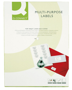 ETYKIETY SAMOPRZYLEPNE Q-CONNECT, 210X297MM, BIAŁE 100 ARK.