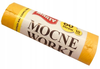 WORKI NA ŚMIECI MOCNE 60L 10SZT MARTY ŻÓŁTE