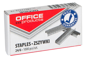 ZSZYWKI OFFICE PRODUCTS 24/6, STALOWE 1000SZT