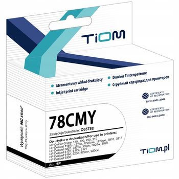 Tusz Tiom do HP 78CMY C6578D CC 180 PSC 950 kolorowy