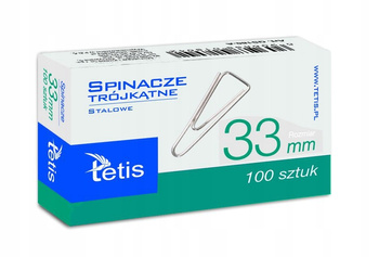 SPINACZE TETIS TRÓJKĄTNE 33MM, SREBRNE, 100 SZT.