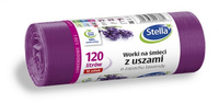 WORKI NA ŚMIECI Z USZAMI STELLA, ZAPACH LAWENDY, 120 L, 10 SZT., LAWENDOWY