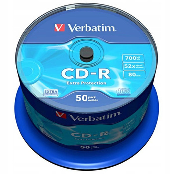 PŁYTA VERBATIM CD-R , 700MB, PRĘDKOŚĆ 52X, CAKE, 50 SZTUK