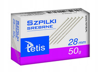 SZPILKI TETIS STALOWE, DŁUGOŚĆ 28MM, ZAWARTOŚĆ 50 GR.