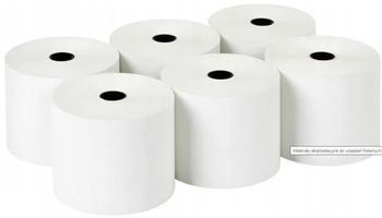 ROLKI TERMICZNNE 80mm X 70mb  DO KAS FISKALNYCH I TERMINALI, OPAKOWANIE 6 SZTUK