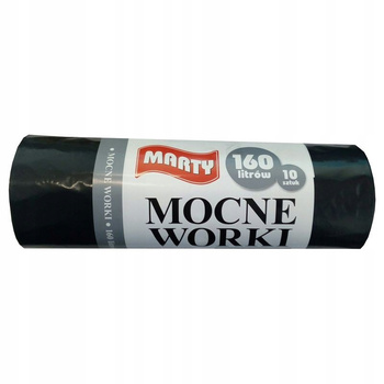 WORKI NA ŚMIECI MOCNE 160L 10SZT MARTY CZARNE