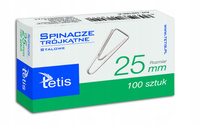 SPINACZE TETIS TRÓJKĄTNE 25MM, SREBRNE, 100 SZT.