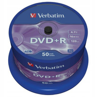 PŁYTA VERBATIM DVD+R AZO, 4,7GB, PRĘDKOŚĆ 16X, CAKE 50 SZT.