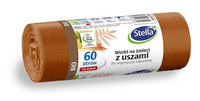 WORKI Z USZAMI STELLA, DO SEGREGACJI ODPADÓW BIO, 60 L, 14 SZT., BRĄZOWE, BRĄZOWY