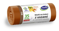 WORKI Z USZAMI STELLA, DO SEGREGACJI ODPADÓW BIO, 35 L, 20 SZT., BRĄZOWE, BRĄZOWY