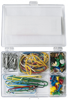 PINEZKI, GUMKI I SPINACZE, ZESTAW OFFICE, MIX 110SZT.