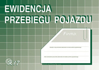 DRUK EWIDENCJAPRZEBIEGU POJAZDÓW (BEZ KOSZTÓW) K17