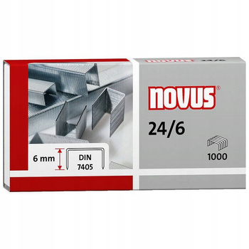ZSZYWKI NOVUS 24/6 ZSZYWAJĄ DO 30 KARTEK, 1000 SZT