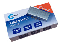 Zszywki biurowe do papieru ze stali 24/6, 1000 SZT. TAURUS