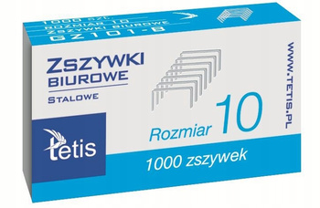 ZSZYWKI TETIS MINI, NR10 STALOWE, MAŁE PUDEŁKO, 1000SZT