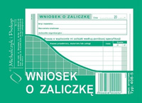 DRUK WNIOSEK O ZALICZKĘ A6, 408-5