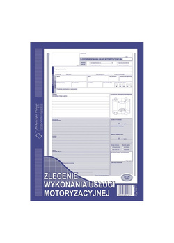 Druk zlecenie wykonania usługi motoryzacyjnej 651-1 A4 samokopiujący bloczek 80 kartek