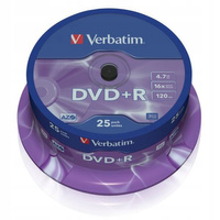 PŁYTA VERBATIM DVD+R AZO, 4,7GB, PRĘDKOŚĆ 16X, CAKE 25 SZTUK