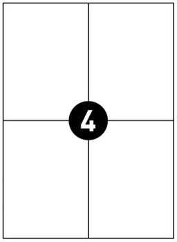 ETYKIETY KAL-PACK SAMOPRZYLEPNE 105X148mm, 100 ARKUSZY A4, 400 ETYKIET