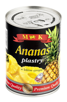 Ananas premium plastry w lekkim syropie 565g EO