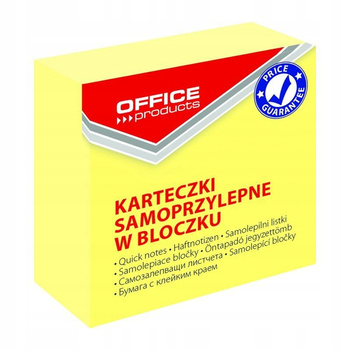 KARTECZKI SAMOPRZYLEPNE KOSTKA 50X50MM 400 KARTEK ŻÓŁTA