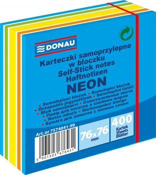 KARTECZKI SAMOPRZYLEPNE KOSTKA 76X76MM NEON 400 KARTEK