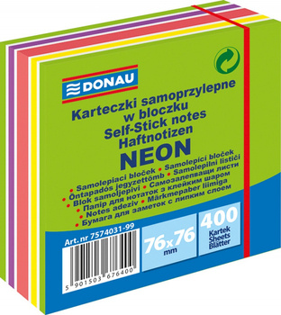 KOSTKA SAMOPRZYLEPNA 76X76MM 400 KARTEK NEON