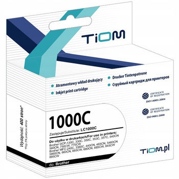 Tusz Tiom do Brother LC1000C DCP130C MFC240C niebieski