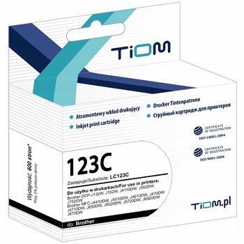 Tusz Tiom do Brother LC123C DCP-J132 MFC-J4410DW niebieski