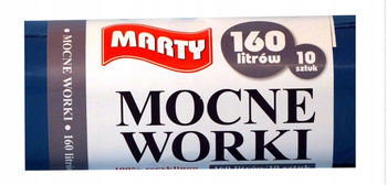 WORKI NA ŚMIECI MOCNE 160L 10SZT MARTY NIEBIESKIE