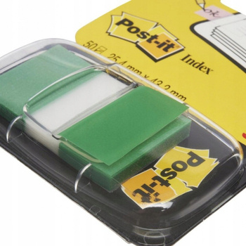 ZAKŁADKI INDEKSUJĄCE POST-IT (680-3) 25,4X43,2MM, 50 KARTEK, ZIELONE