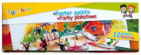 FARBY PLAKATOWE GIMBOO, 12X20ML, MIX KOLORÓW